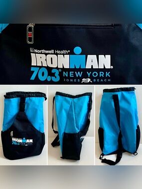 Ironman 70.3 New York 2023 Blue Black Roll-Top Dry Bag